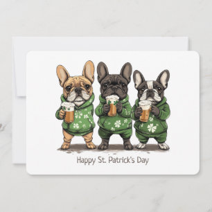 Prettig St. Patrick's Day Franse Bulldoggen Feestdagenkaart