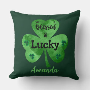 Prettig St. Patrick's Day Gezegend en Gelukkig Kussen