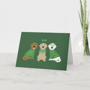 Prettig St. Patrick's Day Goud Retriever Honden Feestdagen Kaart
