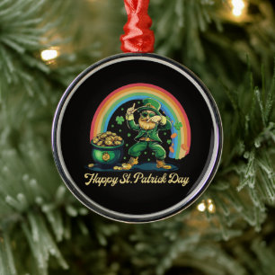 Prettig St. Patrick's Day Grappige Leprechaun Metalen Ornament