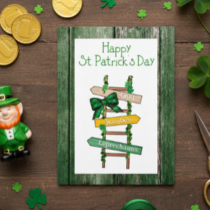 Prettig St. Patrick's Day Groene Houten Postkaart