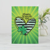 Prettig St. Patrick's Day Hart Feestdagenkaart (Staand voorkant)