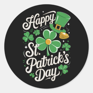 Prettig St Patrick's Day Ierse Erfgoed St Patty's  Ronde Sticker