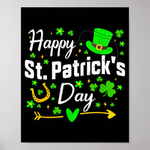Prettig St. Patrick's Day Ierse klaver mannen vrou Poster