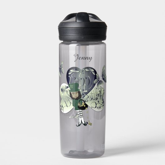 "Prettig St. Patrick's Day" Kabouter Waterfles (Voorkant)