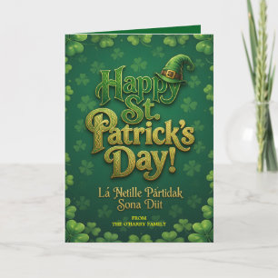 Prettig St. Patrick's Day Keltisch Iers Leprechaun Feestdagen Kaart