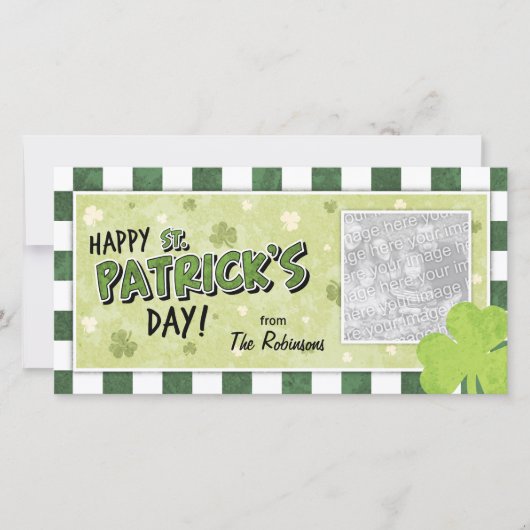 Prettig St. Patrick's Day - Klaver en Gingham (Voorkant)
