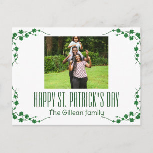 Prettig St. Patrick's Day Klaver gezinsfoto Feestdagenkaart
