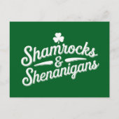 Prettig St. Patrick's Day Lucky Shamrock&Shenaniga Briefkaart (Voorkant)