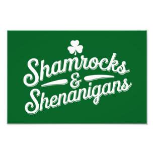 Prettig St. Patrick's Day Lucky Shamrock&Shenaniga Foto Afdruk