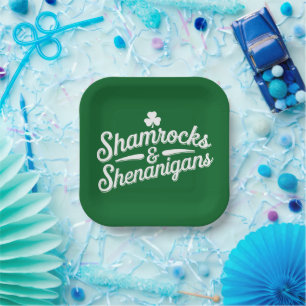 Prettig St. Patrick's Day Lucky Shamrock&Shenaniga Papieren Bordje