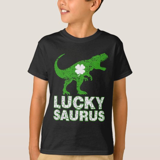 Prettig St. Patrick's Day Luckysaurus Dinosaur Sha T-shirt (Voorkant)