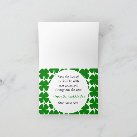 Prettig St. Patrick's Day met binnenste groet Feestdagen Kaart (Binnen)