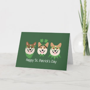 Prettig St. Patrick's Day Pembroke Welsh Corgi Hon Feestdagen Kaart