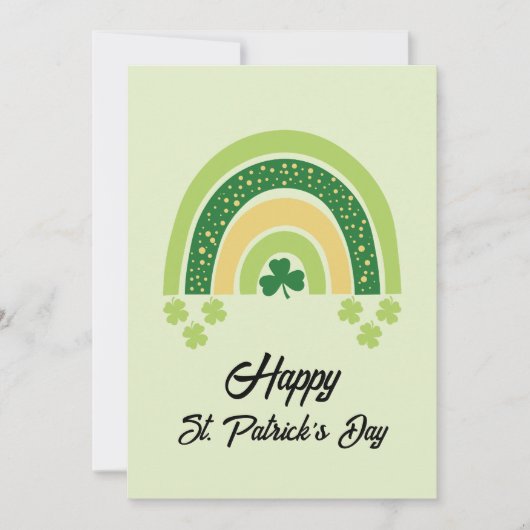 Prettig St. Patrick's Day Regenboog Groen Goud Feestdagenkaart (Voorkant)