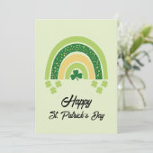 Prettig St. Patrick's Day Regenboog Groen Goud Feestdagenkaart (Staand voorkant)