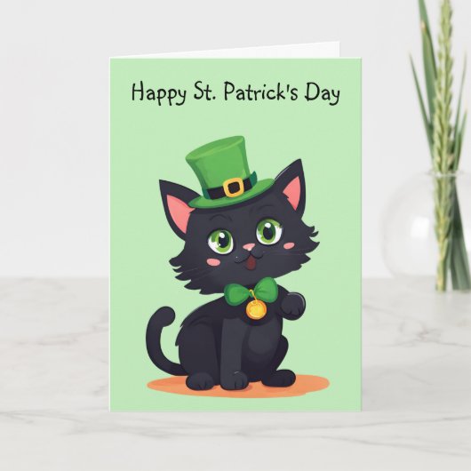 Prettig St. Patrick's Day Speelse Kitten Kaart (Voorkant)