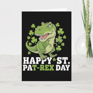 Prettig St. Patrick's Day T-rex en Shamrocks St. P Kaart