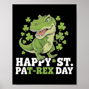 Prettig St. Patrick's Day T-rex en Shamrocks St. P Poster