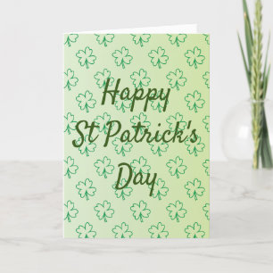 Prettig St Patrick's Day vierbladige groene klaver Feestdagen Kaart
