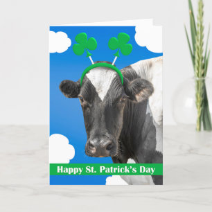 Prettig St. Patrick's Day voor elke koe in klaver Feestdagen Kaart