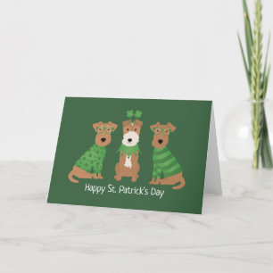 Prettig St. Patrick's Day Welshe Wire Fox Terrier Feestdagen Kaart