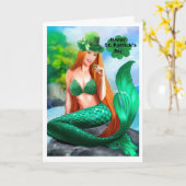 Prettig St. Patrick's Day Zeemeermin kaart (Gele Bloem)