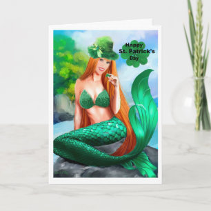 Prettig St. Patrick's Day Zeemeermin kaart