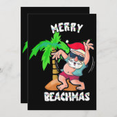 Prettig strand kerstfeest in juli grappige kerstma kaart (Voorkant / Achterkant)