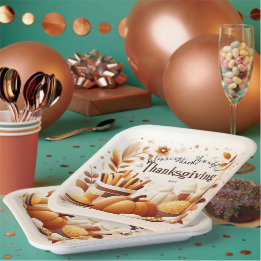 Prettig Thanksgiving 9 inch papieren borden Bordje
