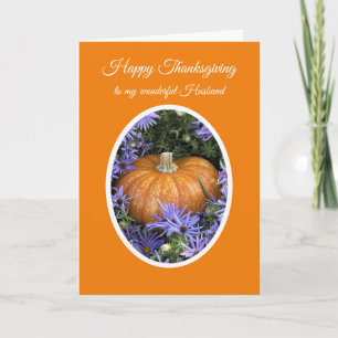 Prettig Thanksgiving aan mijn man Pompoen Kaart