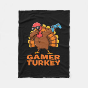 Prettig Thanksgiving Dabende Gamer Turkije  Fleece Deken