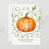 Prettig Thanksgiving Dankbare Scroll Pumpkin  Briefkaart (Voorkant / Achterkant)
