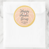 Prettig Thanksgiving Familienaam  Ronde Sticker (Tas)