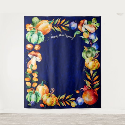 Prettig Thanksgiving  Fotobackdrop Oogst Herfst Wandkleed (Voorkant)