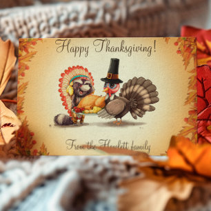 Prettig Thanksgiving Gepersonaliseerde Kalkoen Die Briefkaart