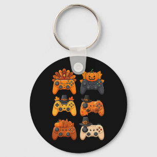 Prettig Thanksgiving Herfst Gaming Controllers Kal Sleutelhanger