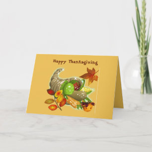 Prettig Thanksgiving Herfst Oogst Hoorn des Overvl Feestdagen Kaart