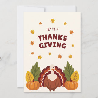 Prettig Thanksgiving Herfst, Pompoen & Kalkoen Feestdagenkaart