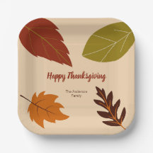Prettig Thanksgiving Herfstbladeren en naam van de
