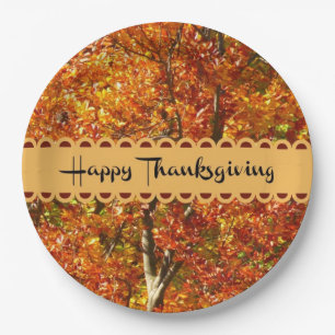 Prettig Thanksgiving, herfstkleuren, Papieren Bordje