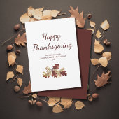 Prettig Thanksgiving Herfstloof Botanisch  Feestdagenkaart