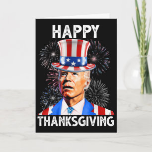 Prettig Thanksgiving Joe Biden Vuurwerk Patriottis Kaart
