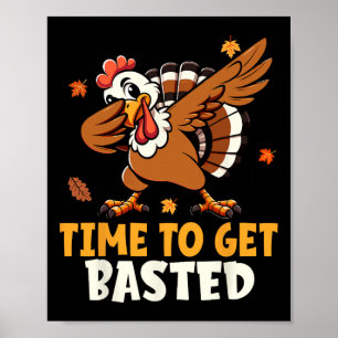 Prettig Thanksgiving Kalkoen Tijd Om Sted Mannen V Poster