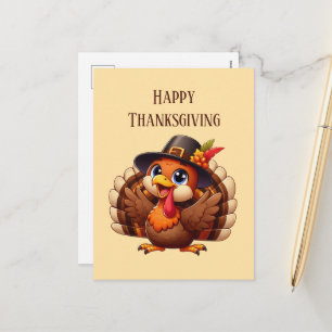 Prettig Thanksgiving kalkoenliefhebbers Feestdagenkaart