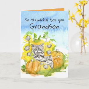Prettig Thanksgiving Kleinzoon Wasbeer Bosland Kaart