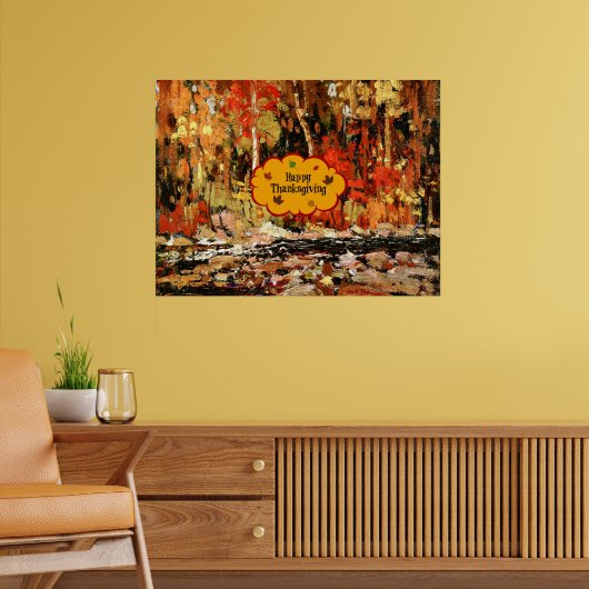"Prettig Thanksgiving," Kleuren van de herfst, Poster (Woonkamer 2)