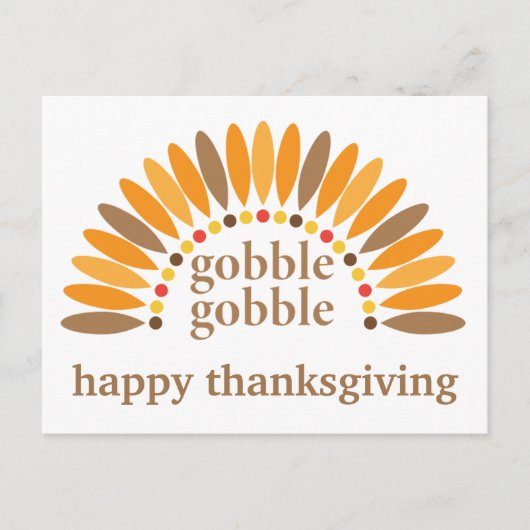 Prettig Thanksgiving Leuke Gobble Kalkoenveren Briefkaart (Voorkant)