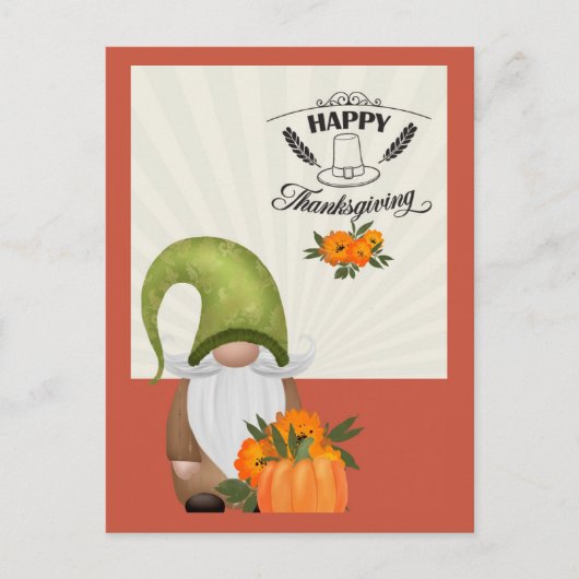 Prettig Thanksgiving Lief Kabouter Briefkaart (Voorkant)