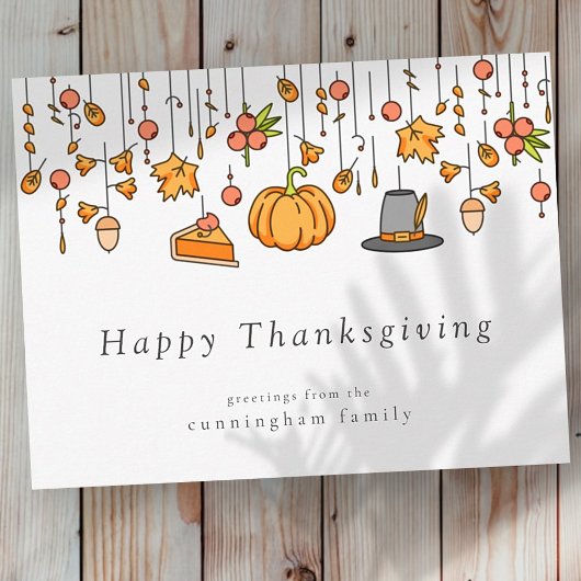 Prettig Thanksgiving Modern Sober Chic Briefkaart